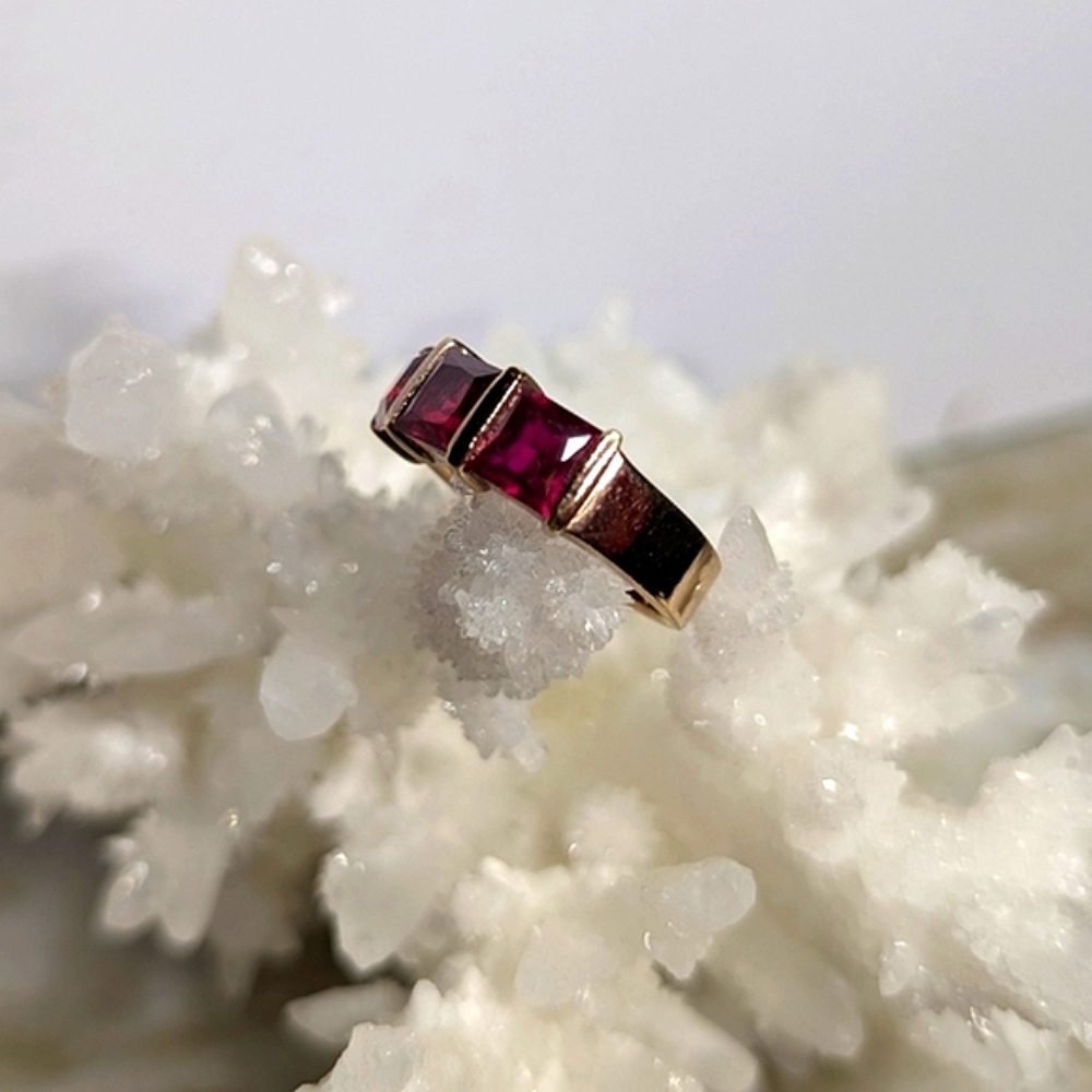 Pink Rubies Vermeil Sterling Ring - Picture 7 of 10